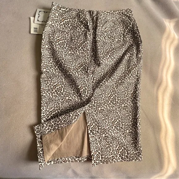 Liz Claiborne NWT 4P Animal Print MIDI Skirt Ret $79