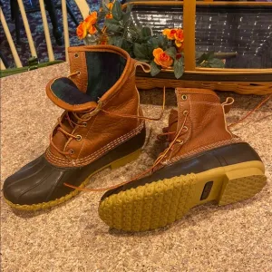 L.L. Bean Chamois Flannel Lined Uppers Duck Boots 503157 8” DM Women’s 8