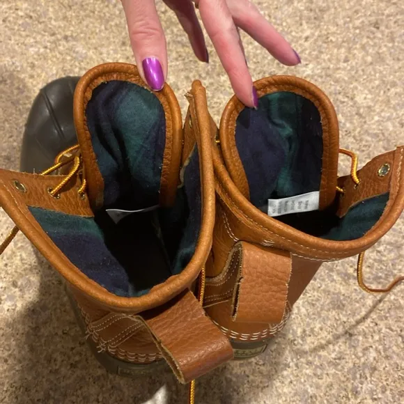 L.L. Bean Chamois Flannel Lined Uppers Duck Boots 503157 8” DM Women’s 8