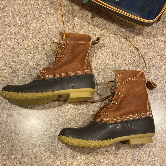 L.L. Bean Chamois Flannel Lined Uppers Duck Boots 503157 8” DM Women’s 8