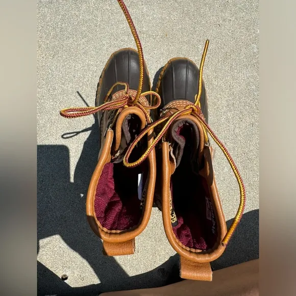 LL Bean Duck Boots 8 Inch Goretex Thinsulate Insulated Waterproof Leather Boot