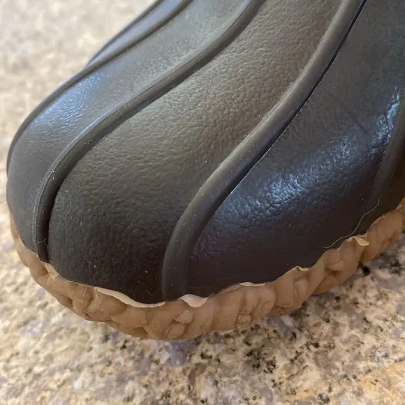 L.L. Bean Fuzzy Lined Upper Rubber Leather Moc 6 M CM Low Duck