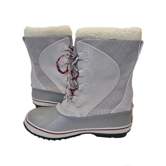 L.L. Bean Insulated Duck Winter Snow Boots Gray 284882 Waterproof Womens Sz 10