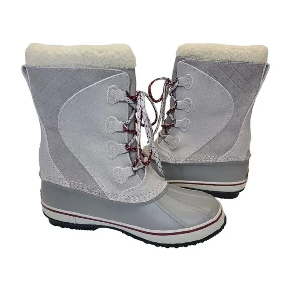 L.L. Bean Insulated Duck Winter Snow Boots Gray 284882 Waterproof Womens Sz 10