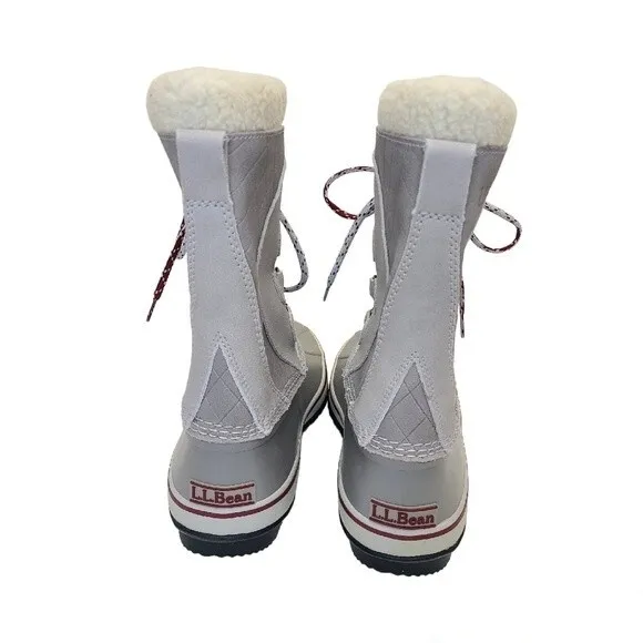 L.L. Bean Insulated Duck Winter Snow Boots Gray 284882 Waterproof Womens Sz 10