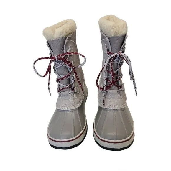 L.L. Bean Insulated Duck Winter Snow Boots Gray 284882 Waterproof Womens Sz 10
