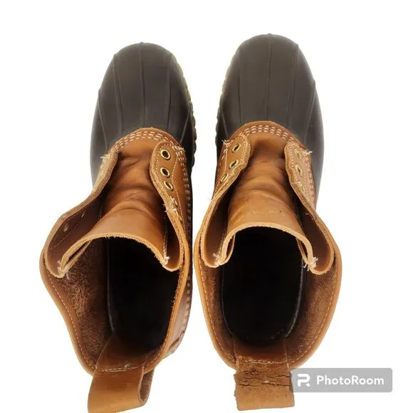 L.L. Bean Mens Insulated Foot Bed Bean Duck Boots Size 10M