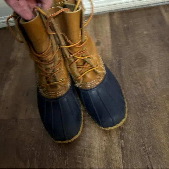 LL Bean Original Bean Duck Boots Waterproof Leather Unlined Women’s Size 8 USA