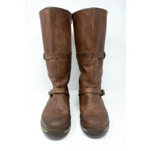 LL Bean Park Ridge Wool Lined Brown Leather Side Zip Tall Riding Boot 8 M womens