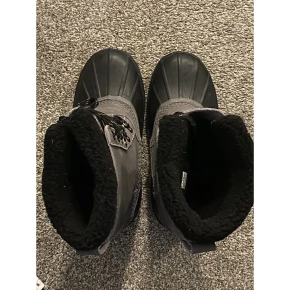 LL Bean Snow Insulated Boots 284892 Gray Sherpa Removable Lining Mens Size 9