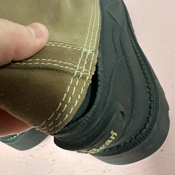 LL Bean Suede Winter Snow Boots Men’s 10 Hook &amp; Loop Felt Lined Insulated Brown