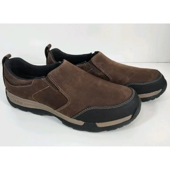 LL Bean Traverse Slip On Trail Shoes Brown Leather 507184 Men's 13 Medium
