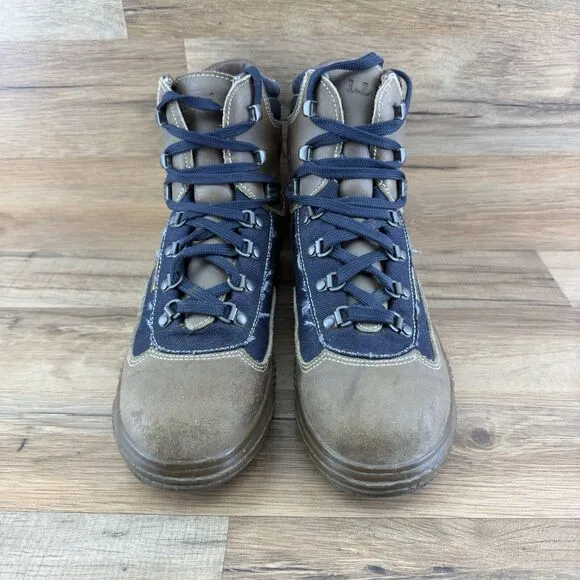 L.L.Bean 613 Gore-Tex Skywalk Tan/Blue Cowhide Hiking Boots Men’s 10N IT…