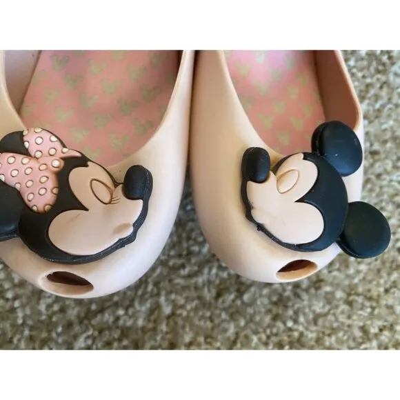 Lot of (4) Pairs Mini Melissa Rubber Shoes Girls Size US 10 Mickey Disney GUC