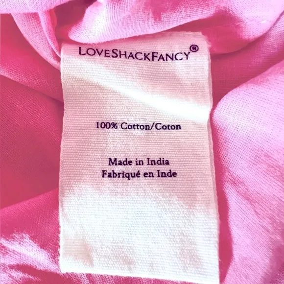 LOVESHACKFANCY NATASHA DRESS IN VIVID PINK NEW SIZE LARGE NWT