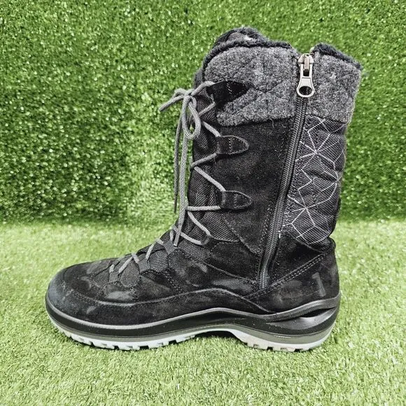 Lowa Barina III Goretex Black‎ Waterproof Insulated Lined Winter Boots Womens 7