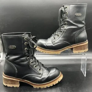 Lugs Womens Tamar combat boot black 6.5 casual biker outdoor grunge