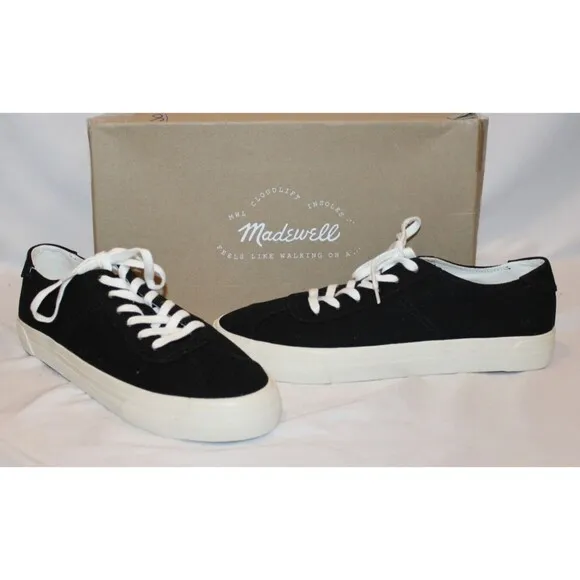 Madewell Sidewalk Canvas Shoes Low Top Sneakers Black Size Men’s 10.5 NEW!‎