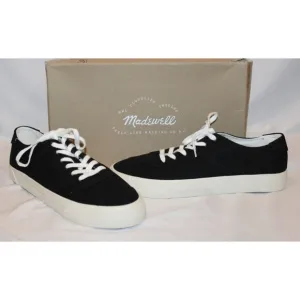 Madewell Sidewalk Canvas Shoes Low Top Sneakers Black Size Men’s 10.5 NEW!‎