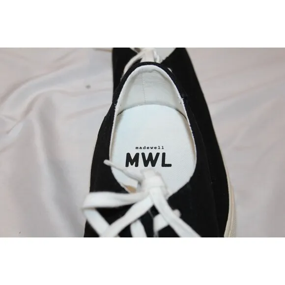 Madewell Sidewalk Canvas Shoes Low Top Sneakers Black Size Men’s 10.5 NEW!‎