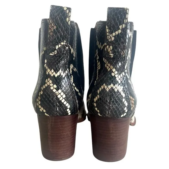 MADEWELL The Regan Chelsea Boot 7 Python Snake Embossed Leather Animal Print