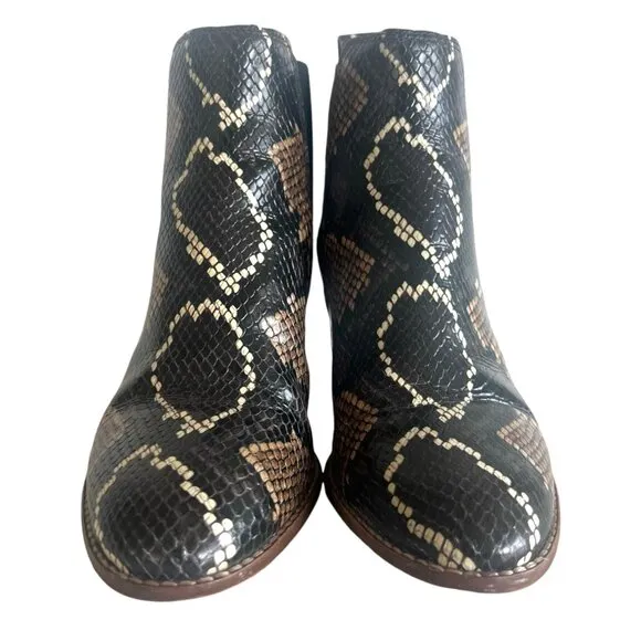 MADEWELL The Regan Chelsea Boot 7 Python Snake Embossed Leather Animal Print