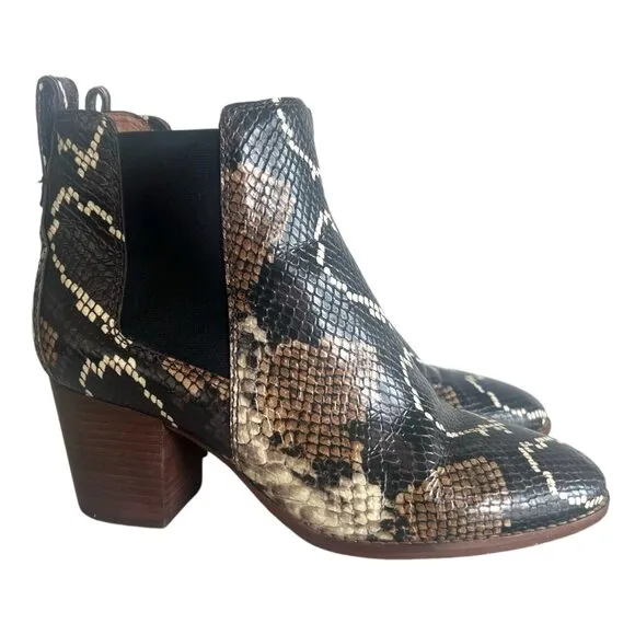 MADEWELL The Regan Chelsea Boot 7 Python Snake Embossed Leather Animal Print