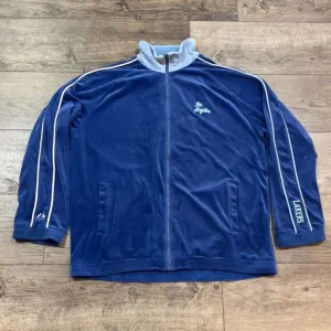 Majestic Hardwood Classics Throwback Blue Los Angeles Lakers Warm Up Jacket 2XL