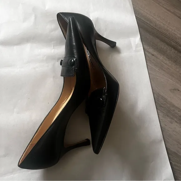 Manolo Blahnik Black Leather Heels