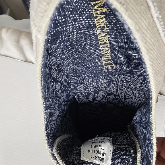 Margaritaville Mens Oxford Canvas Shoes Lace Up Tavern Canvas Blue Size 11