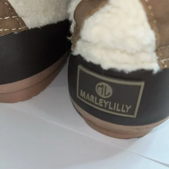 Marley Lilly Duck Boots Women's Size 10 Plaid Waterproof Fleece Leather Brown​​​