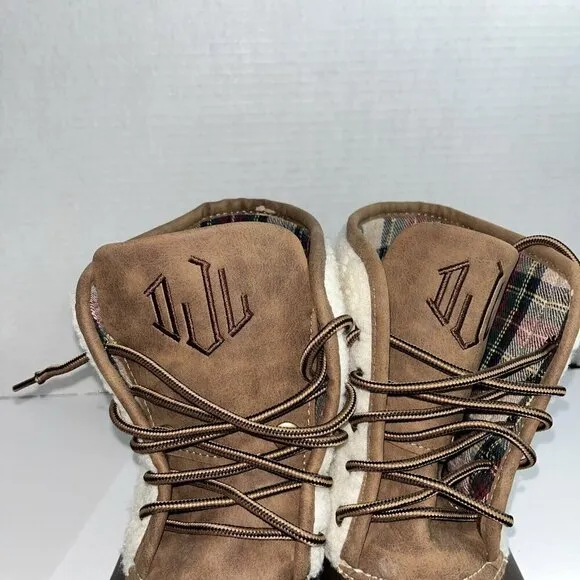 Marley Lilly Duck Boots Women's Size 10 Plaid Waterproof Fleece Leather Brown​​​