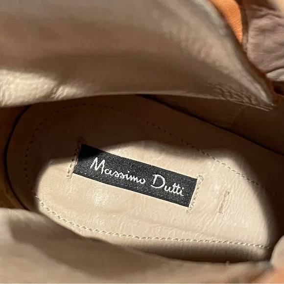 Massimo Dutti Leather Ankle Strap Booties