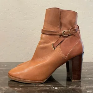 Massimo Dutti Leather Ankle Strap Booties