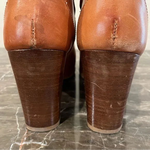 Massimo Dutti Leather Ankle Strap Booties