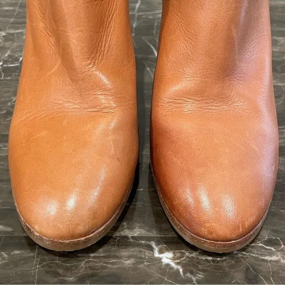 Massimo Dutti Leather Ankle Strap Booties