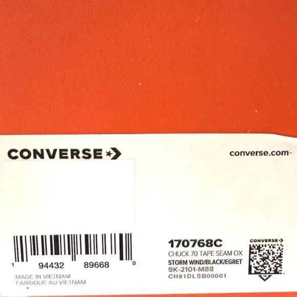 💖MEGA SALE💖Converse Women 170768C CHUCK 70 TAPE SEAM OX Black Canvas Low Shoes