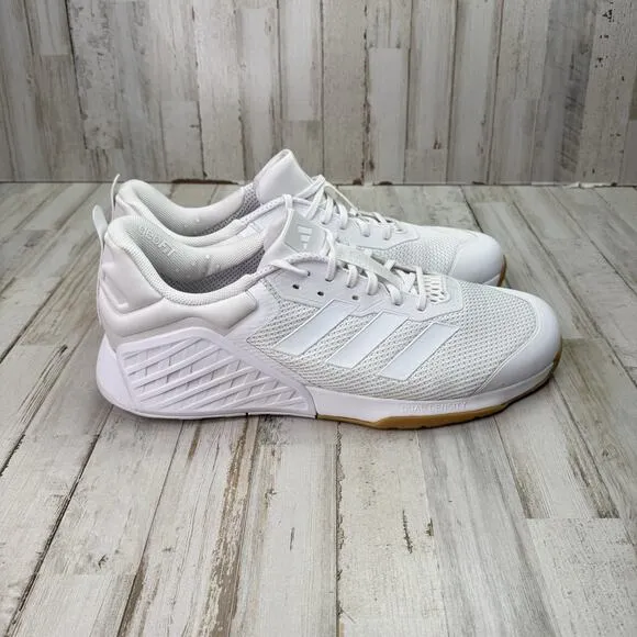 Men Adidas Dropset 3 Trainer Shoes Sneakers Size 17 White Gum ID8628 Training