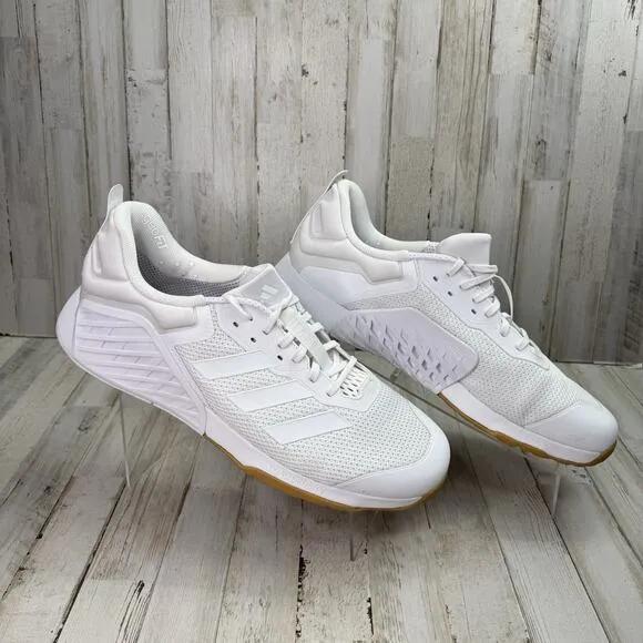 Men Adidas Dropset 3 Trainer Shoes Sneakers Size 17 White Gum ID8628 Training