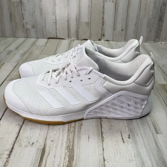 Men Adidas Dropset 3 Trainer Shoes Sneakers Size 17 White Gum ID8628 Training