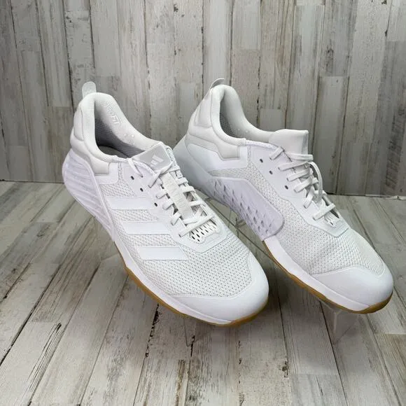 Men Adidas Dropset 3 Trainer Shoes Sneakers Size 17 White Gum ID8628 Training