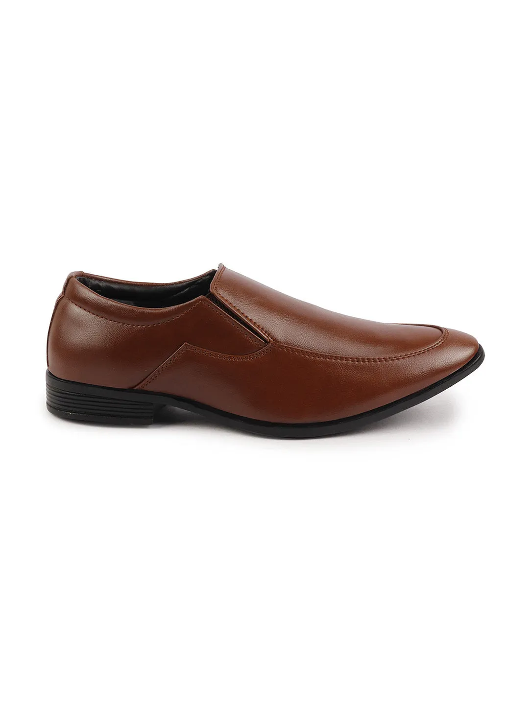Men Tan Formal Office Meeting Slip On Shoes