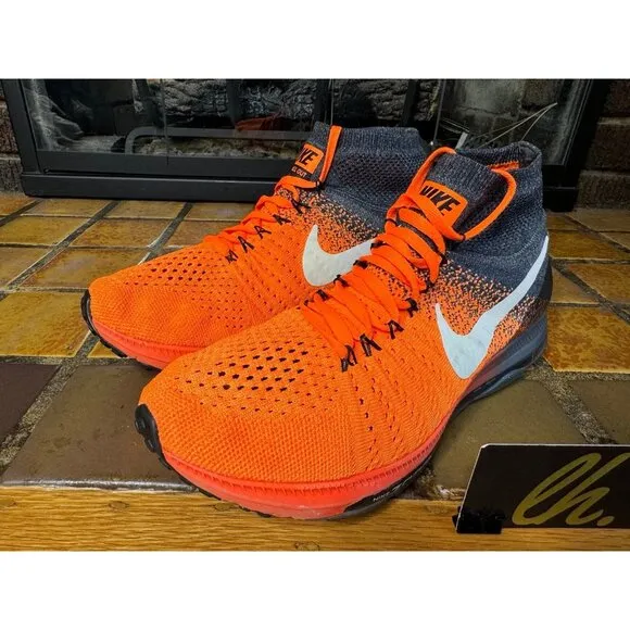 Mens 8.5 Nike Air Zoom All Out Flyknit Total Orange 2016 Running Shoes 844134800