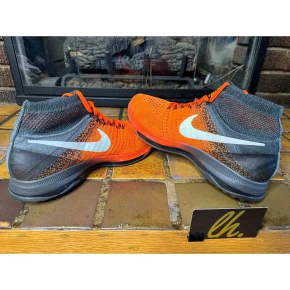 Mens 8.5 Nike Air Zoom All Out Flyknit Total Orange 2016 Running Shoes 844134800