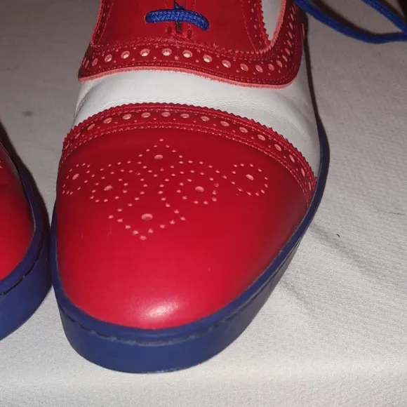 Men's Allen Edmonds Red, White &amp; Blue Oxford Comfort Shoes( Specialty Make)
