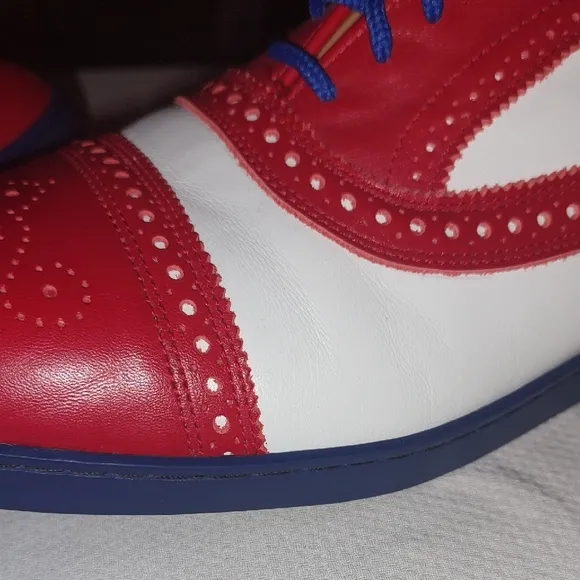 Men's Allen Edmonds Red, White &amp; Blue Oxford Comfort Shoes( Specialty Make)