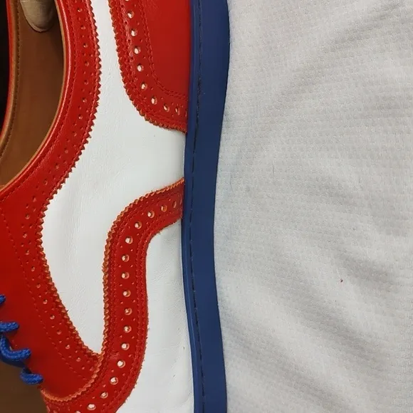 Men's Allen Edmonds Red, White &amp; Blue Oxford Comfort Shoes( Specialty Make)