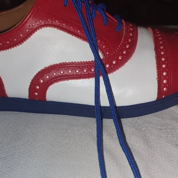 Men's Allen Edmonds Red, White &amp; Blue Oxford Comfort Shoes( Specialty Make)