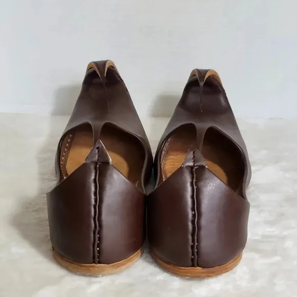 Men's Brown All Leather Handmade‎ Punjabi Jutti Shoes