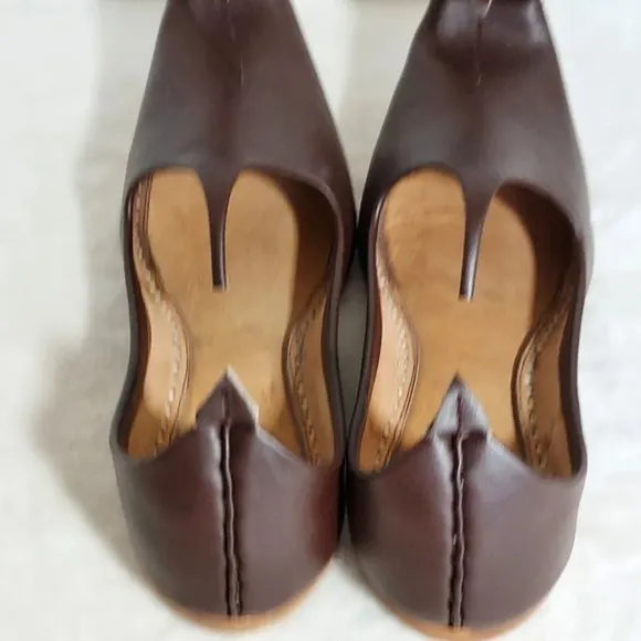 Men's Brown All Leather Handmade‎ Punjabi Jutti Shoes